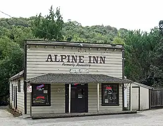 The Alpine Inn, formerly Rossotti's Saloon, in Portola Valley, California. Built in 1850.