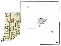 Location of Galveston in Cass County