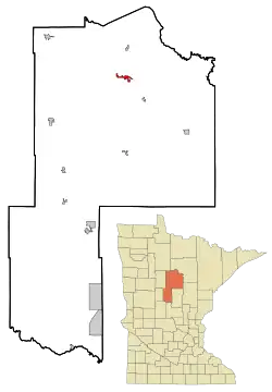 Location of Federal Dam within Cass County, Minnesota