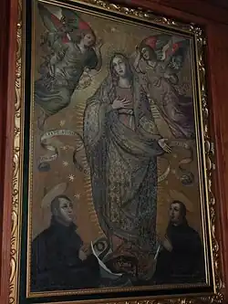 Colonial Quito School painting in the cathedral museum