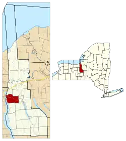 Location in Cayuga County and the state of New York