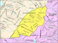 Census Bureau map of East Hanover, New Jersey