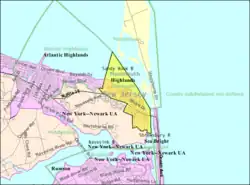 Census Bureau map of Highlands, New Jersey