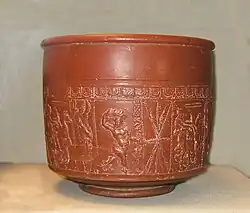 Central Gaulish samian vessel, Dr.30, with the name-stamp of Divixtus. Late 2nd century AD.