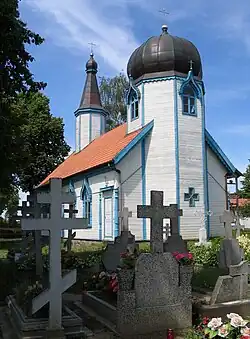 Church in Wojnowo, serving simultaneously as a monastery and parish church