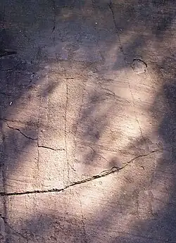 Rock carving of an antlered figure from Val Camonica, Italy.: no 1 