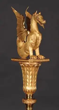 The Imperial Sceptre of Brazil. The wyvern is the traditional symbol and crest of the House of Braganza