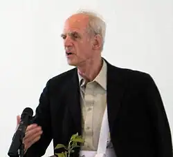 Charles Taylor giving a lecture at the New School in 2007
