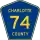 County Road 74 marker