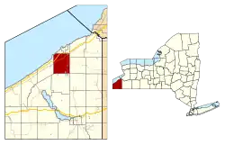 Location in Chautauqua County and New York state
