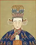 Ming dynasty phoenix crown with diyi worn by Empress Xiaoke.