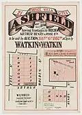 Choice Villa Sites, Ashfield, 1876, Watkin and Watkin, lithograph Gibbs Shallard and Co.
