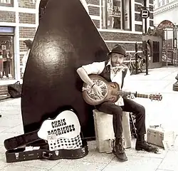 Chris Rodrigues busking in Asheville NC 2013
