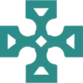 Celtic cross with no circle, teal