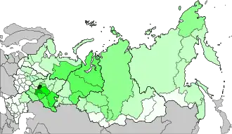 Distribution of Chuvashs, 2010
