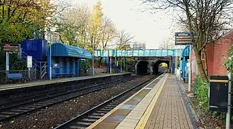 A view of the platforms in 2009 at City Hospital
