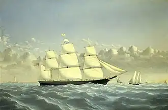 Clipper ship Golden West outward bound 1852