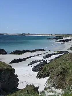Between Cable Bay and Sir John's Pool on the south east coast with Islay in the distance.