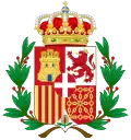 Coat of arms of Spain, reign of Amadeus, Laurel wreath variant (1870–1873)