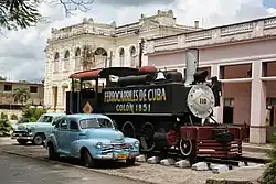 Colón train display model at Gonzalo de Quesada Street