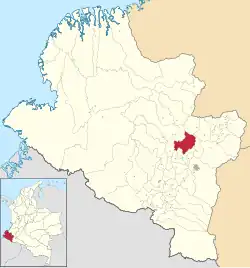 Location of the municipality and town of El Tambo, Nariño in the Nariño Department of Colombia.