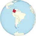 Localisation de la Colombie sur une carte d'Amérique du Sud