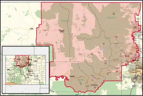 Map of Colorado's 2nd congressional district