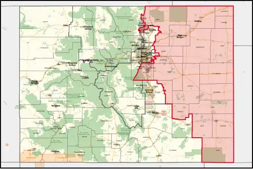 Map of Colorado's 4th congressional district