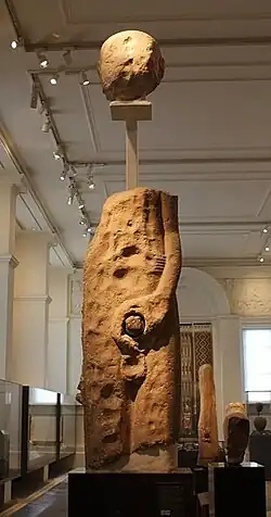 Colossal statue of the God Min holding an erect penis in his hand. Koptos, Predynastic Period, about 3300 BCE. Ashmolean Museum.