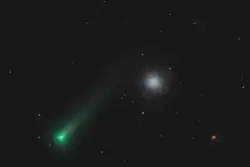 Conjunction of Comet C/2021 A1 and Messier 3, captured on 3 Dec 2021 from Summerville, SC