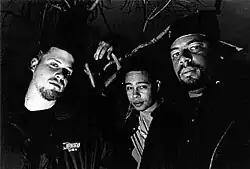 Company Flow in 1997. (left to right) El-P, Bigg Jus and Mr. Len