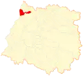 Map of Licantén commune in the Maule Region