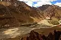 Confluence Of Spiti And Pin river and pin valley from Old Dhankar Monastery