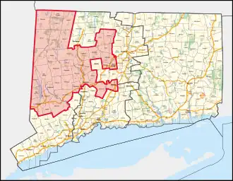 Map of Connecticut's 5th congressional district