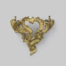 Gilt and hammered bronze corbel of a clock by Jean Joseph de Saint-Germain and J. Boullé (c. 1745 – c. 1749)