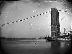 George Bradford Brainerd, Construction of Brooklyn Bridge, c. 1872-1887. Glass plate negative, Brooklyn Museum