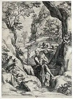 Cornelis Cort after Girolamo Muziano, Penitent Saint Jerome, 1573, University Library, Tartu, Estonia