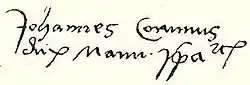 John Corvinus's signature