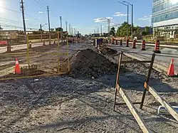 Construction progress of Courtneypark station in August 2022