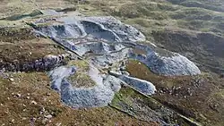 Mill level of Craig Ddu quarry, seen from the NW.