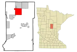 Location of Crosslake within Crow Wing County, Minnesota