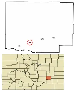 Location within Crowley County and Colorado