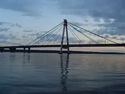 October bridge over Sheksna River,the first cable-stayed bridge in Russia