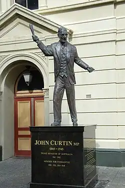 John Curtin statue at Fremantle Town Hall