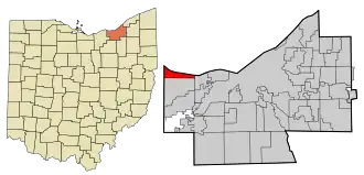 Location in Cuyahoga County, Ohio