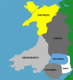 Image 10Medieval map of Welsh realms (from History of Wales)