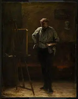 The Painter at his Easel (c. 1867), oil on panel, 35.8 x 32 cm., Museum of Fine Arts, Reims