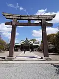 Front View of Hokoku Shrine from the 2nd Torii Gate