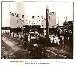 Arrival of the Official and Diplomatic Corps to the Tribune of Honor for the launching of the First Section of the Floating Dock, December 25, 1906.