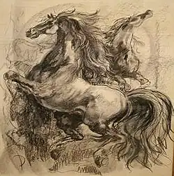 Horse (Charcoal), 35.5 x 27.5in, Private Collection - Notable